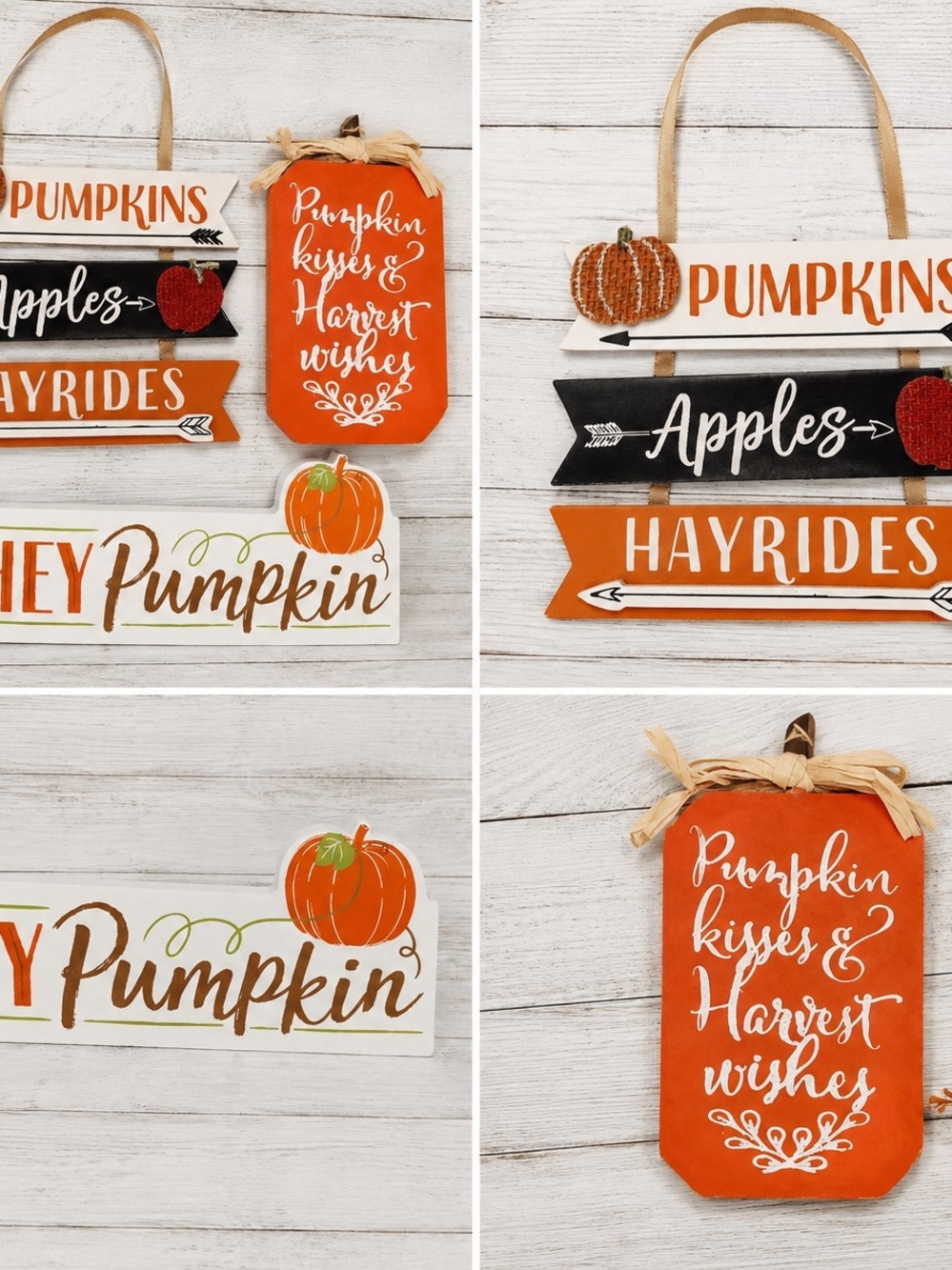 🍂 Fall Autumn Home Decor Bundle of 3 Rustic Farmhouse Signs